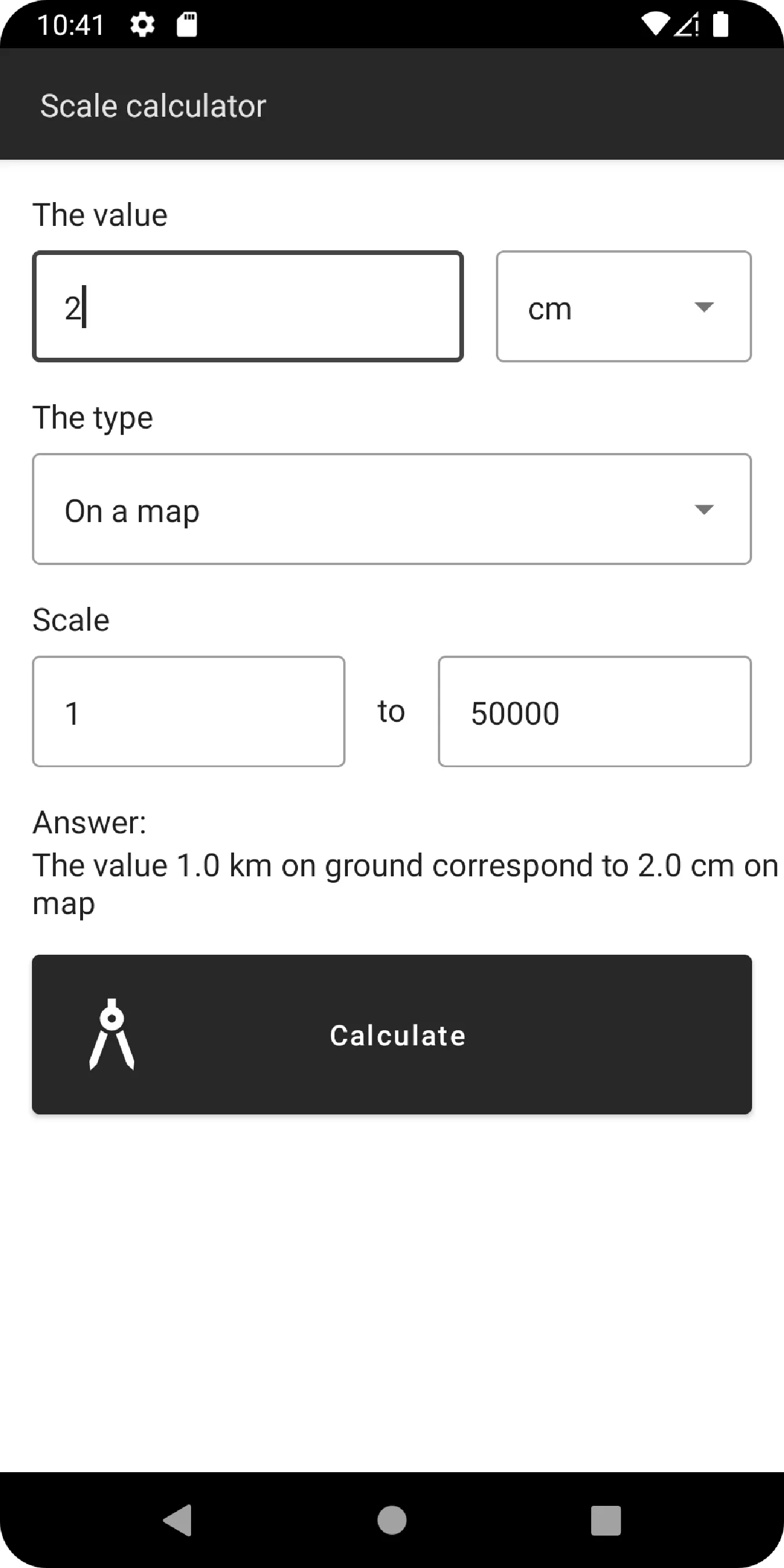 Scale calculator | Indus Appstore | Screenshot