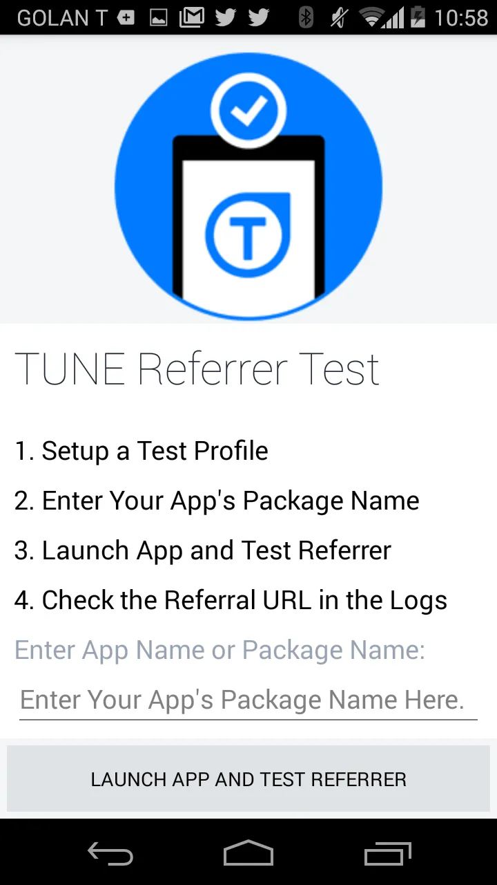 TUNE Referrer Test | Indus Appstore | Screenshot