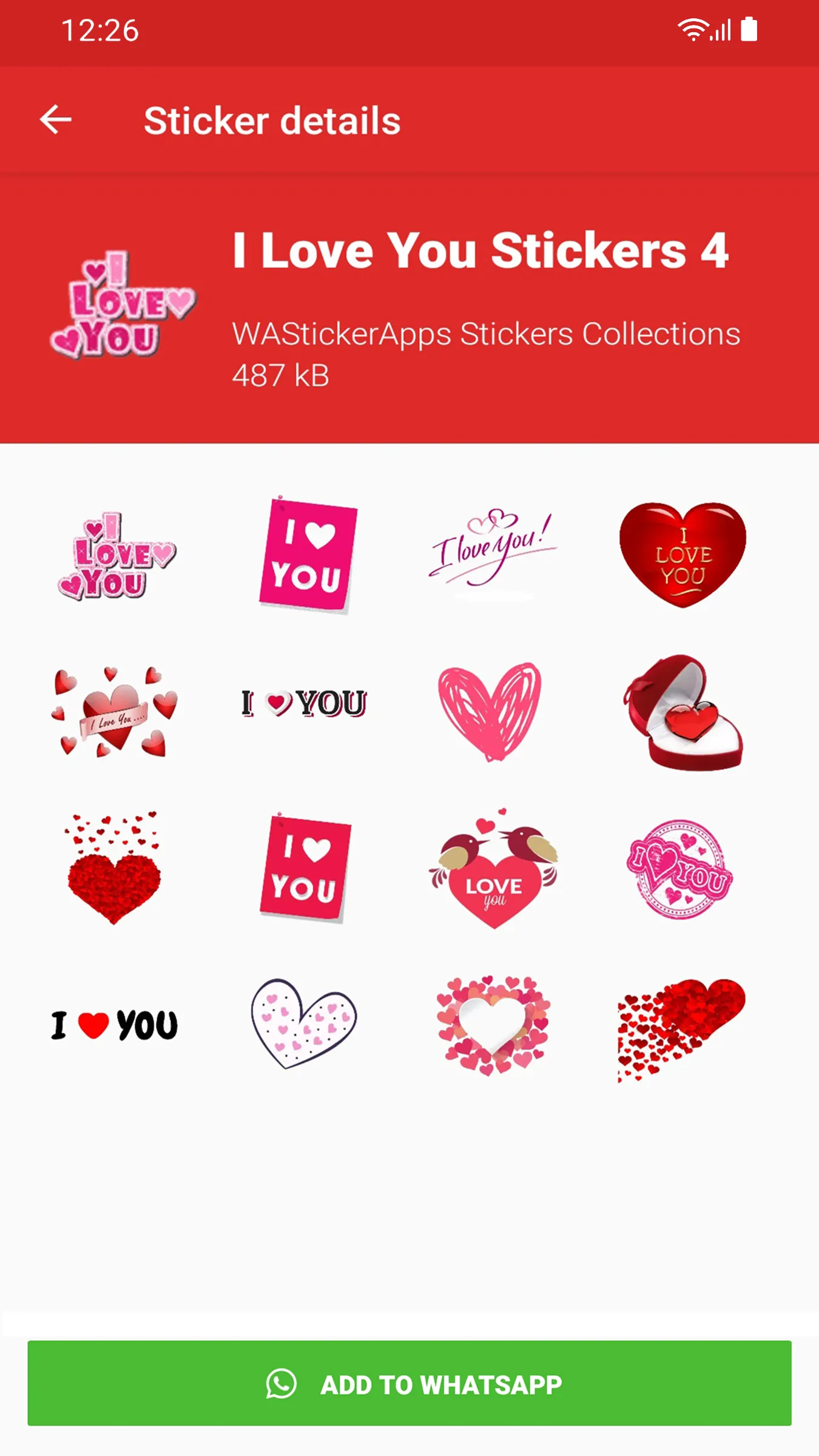 I love You Stickers WASticker | Indus Appstore | Screenshot