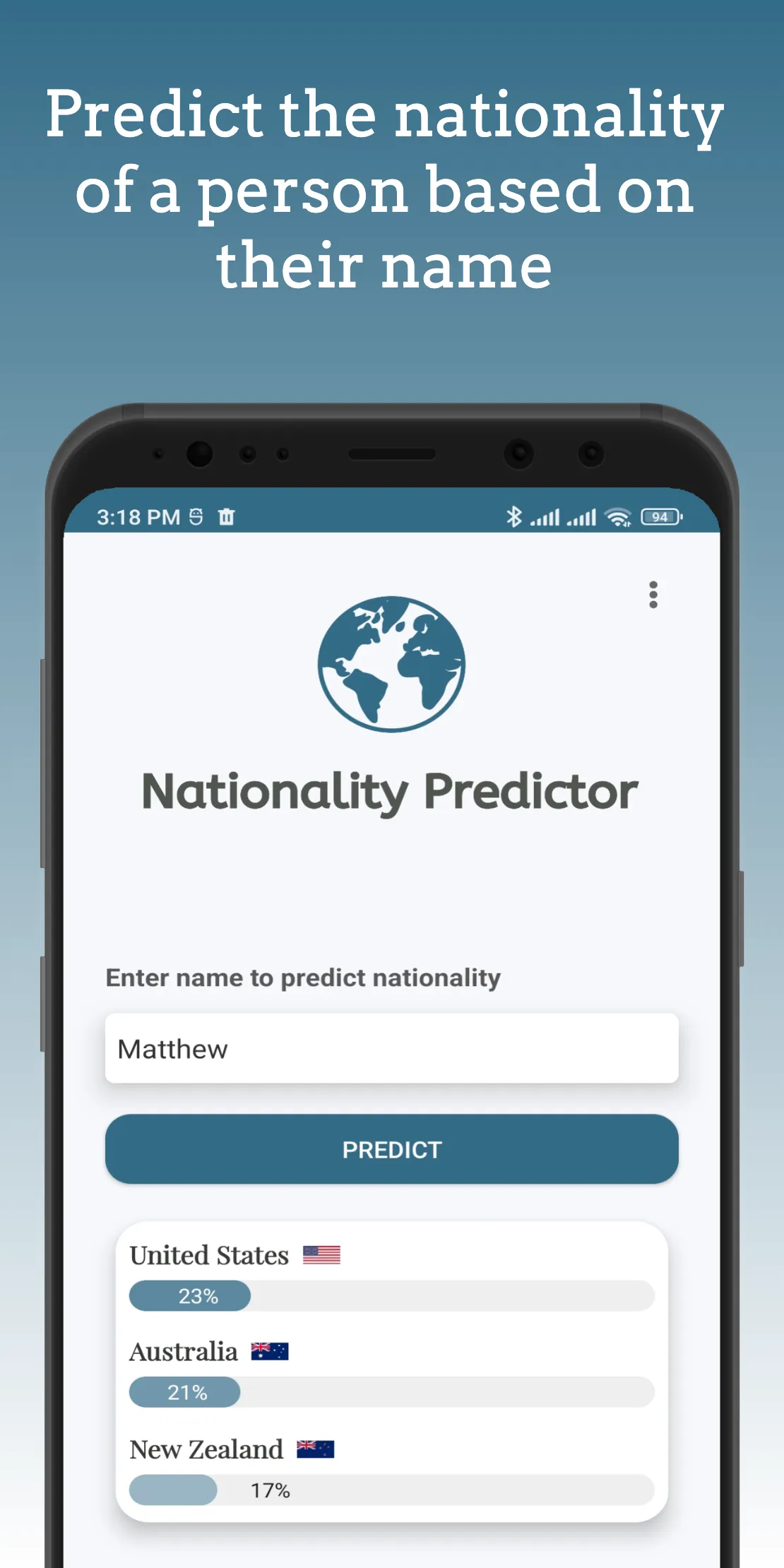 Nationality Predictor | Indus Appstore | Screenshot