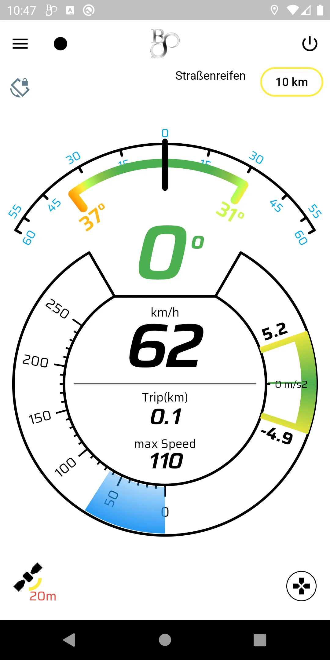 BikeSensor motorbike dashboard | Indus Appstore | Screenshot