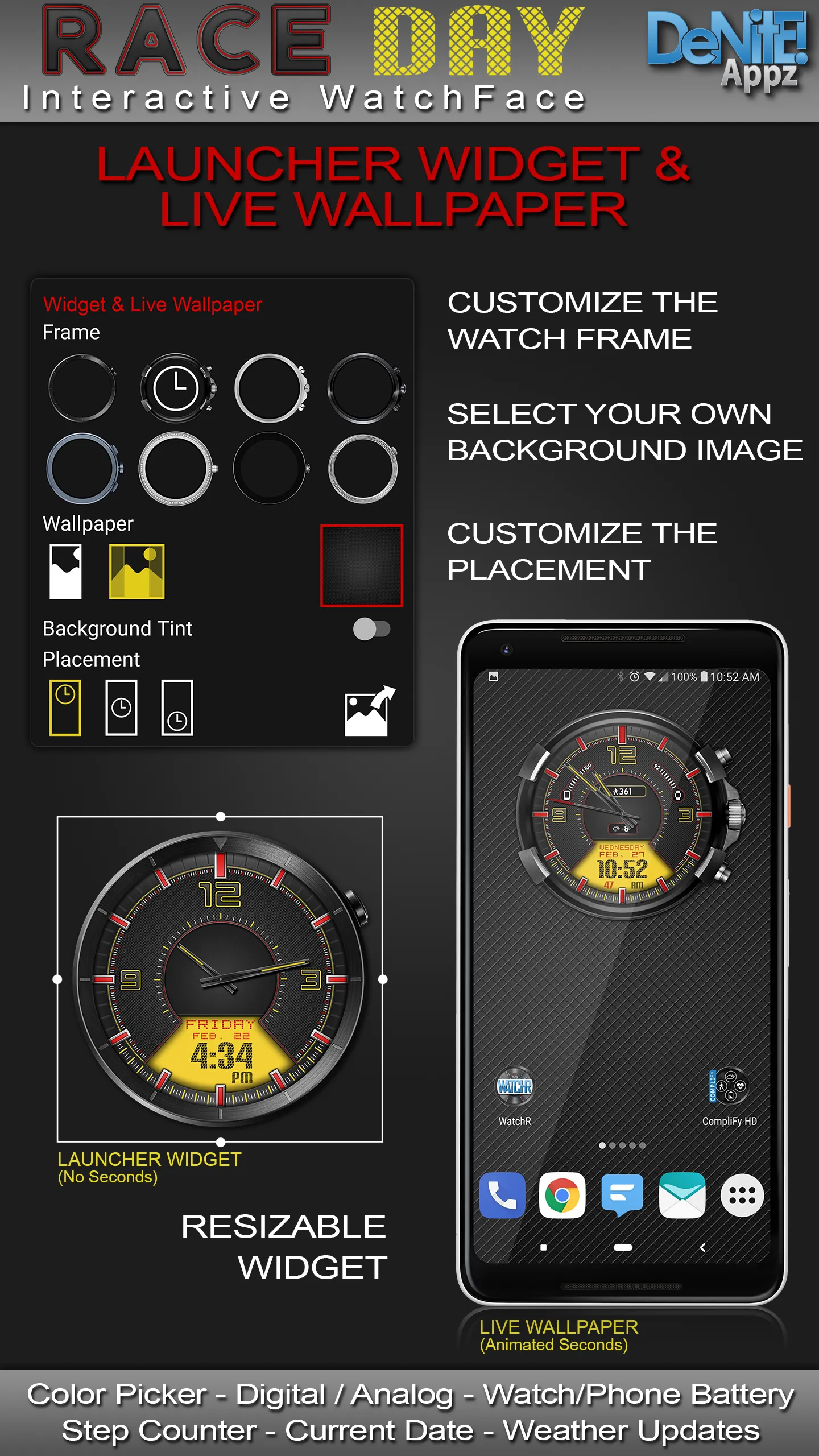 Race Day HD Watch Face | Indus Appstore | Screenshot