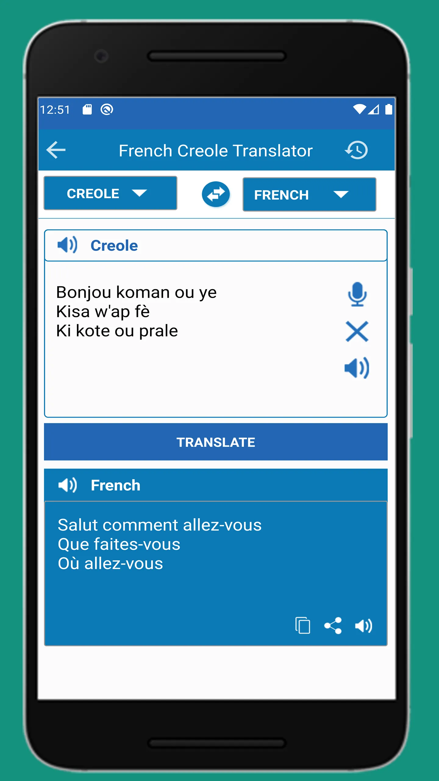 Traducteur Francais Creole | Indus Appstore | Screenshot