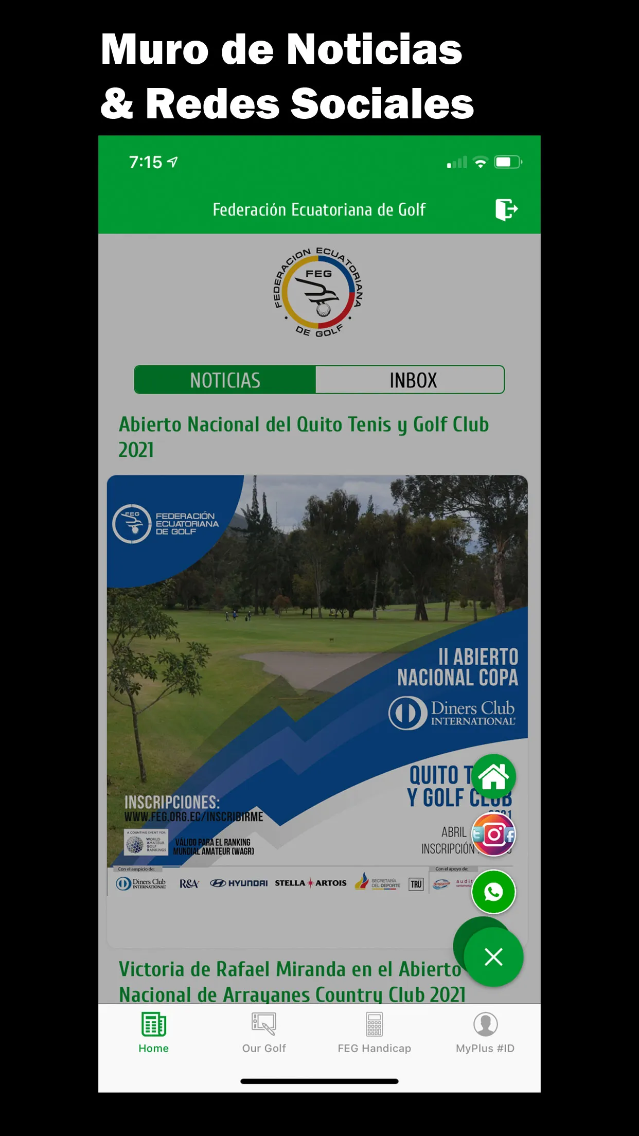 Ecuadorian Golf Federation | Indus Appstore | Screenshot