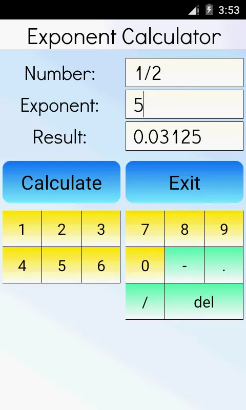 Exponent Calculator | Indus Appstore | Screenshot