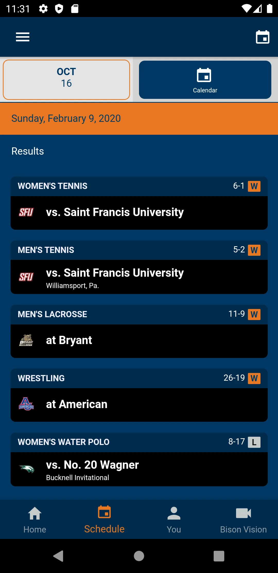 Bucknell Athletics | Indus Appstore | Screenshot