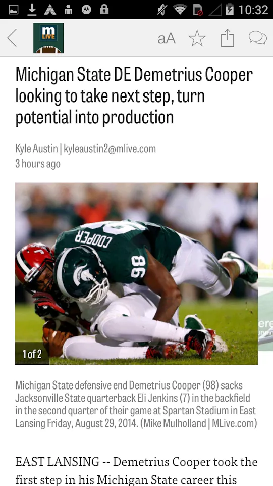 MLive.com: MSU Football News | Indus Appstore | Screenshot