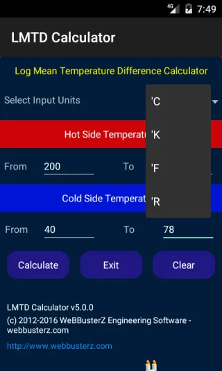 LMTD Calculator | Indus Appstore | Screenshot