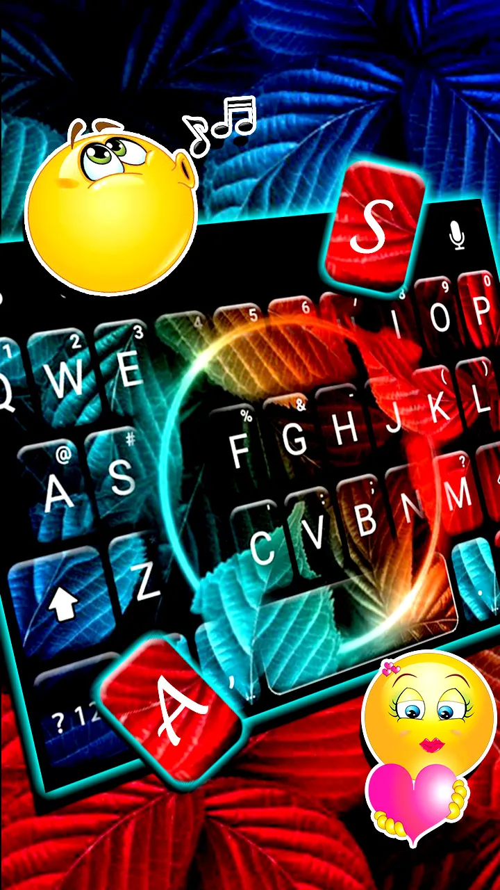 Neon Leaf Keyboard Background | Indus Appstore | Screenshot