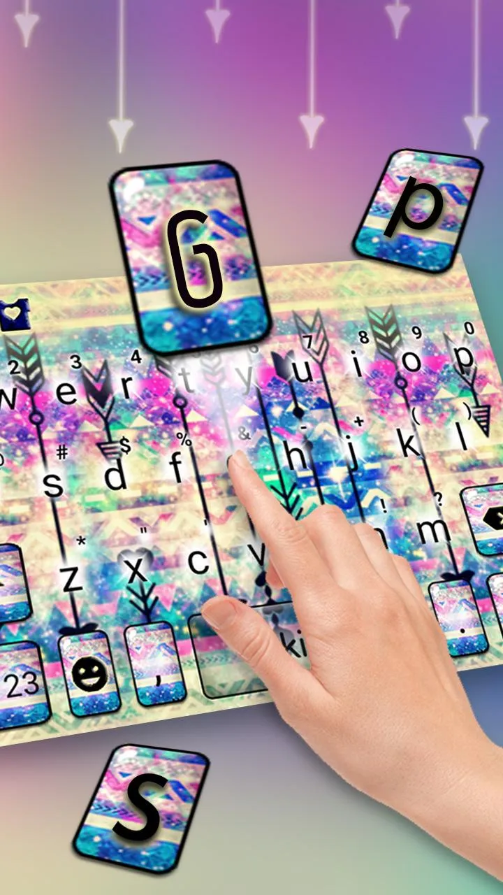 Galaxy Arrows Keyboard Theme | Indus Appstore | Screenshot