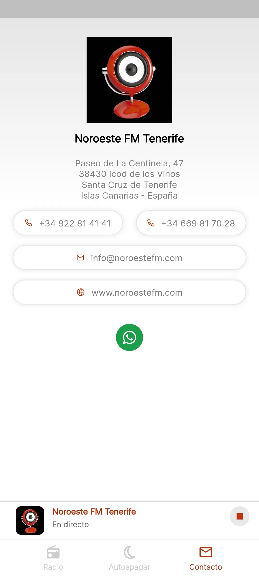 Noroeste FM Tenerife | Indus Appstore | Screenshot