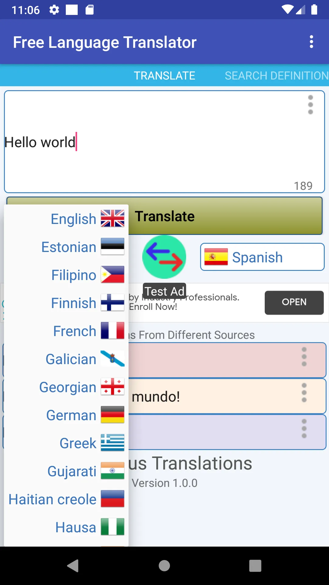 English Language Translator | Indus Appstore | Screenshot