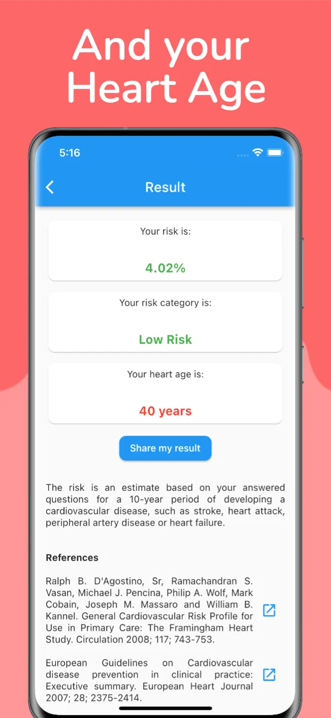 Framingham Score Heart Age | Indus Appstore | Screenshot