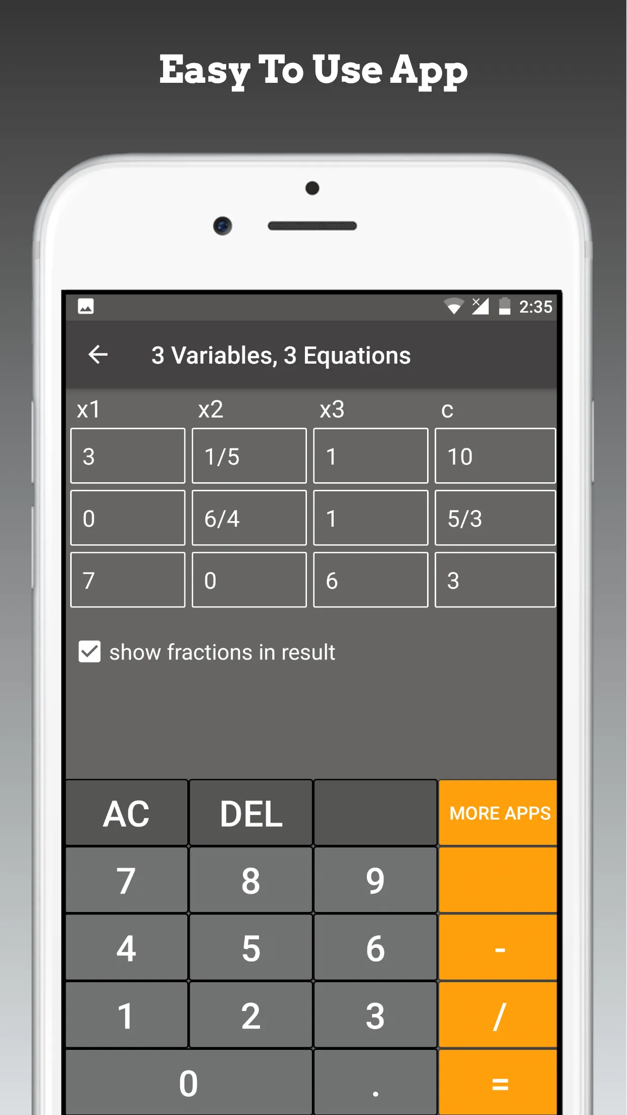 Linear Equation System Solver | Indus Appstore | Screenshot