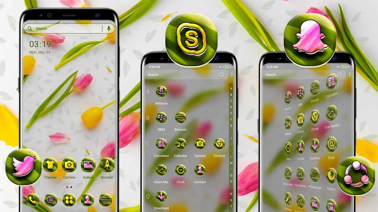 Yellow Pink Tulips Theme | Indus Appstore | Screenshot