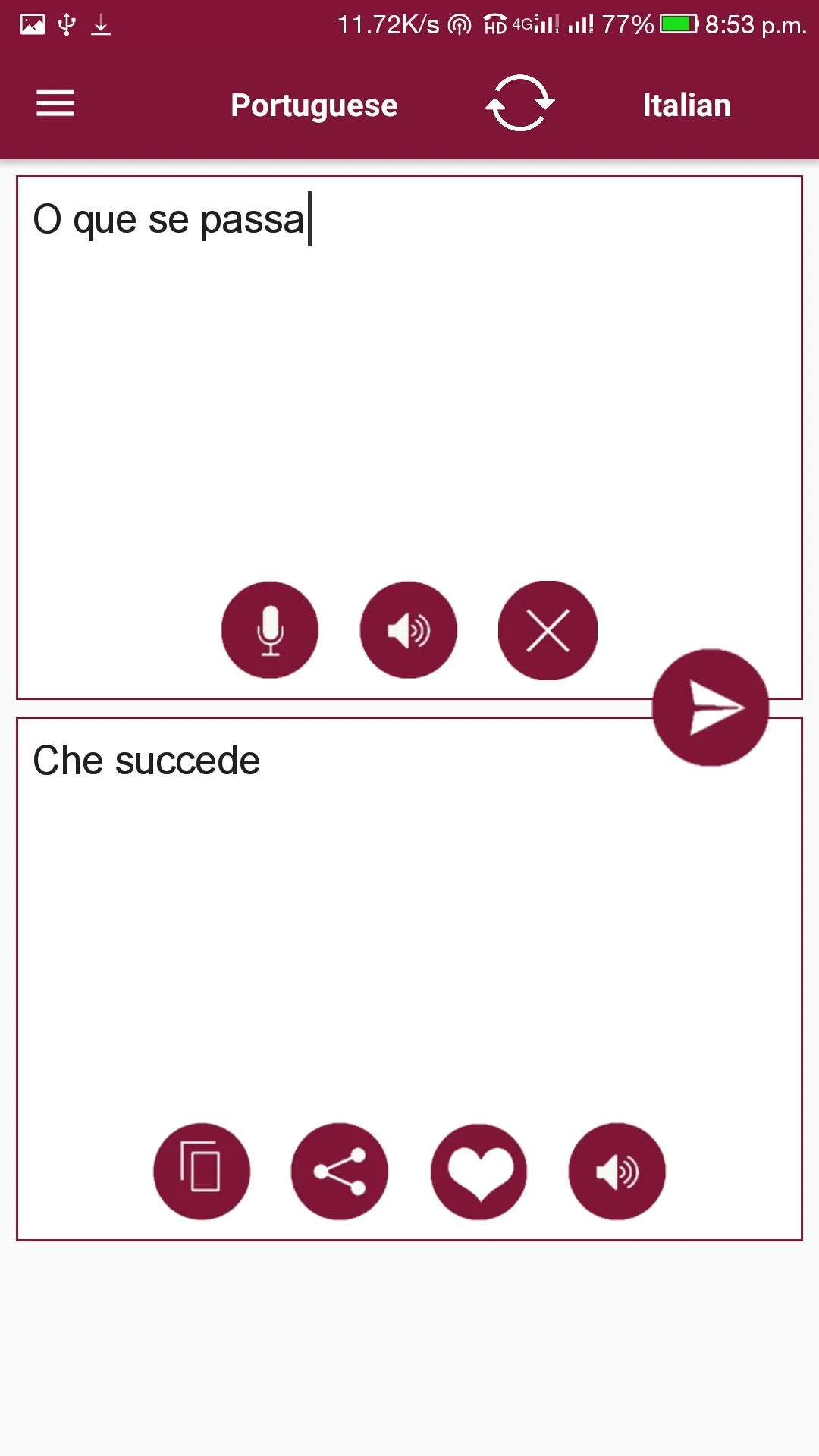 Italian-Portuguese Translator | Indus Appstore | Screenshot