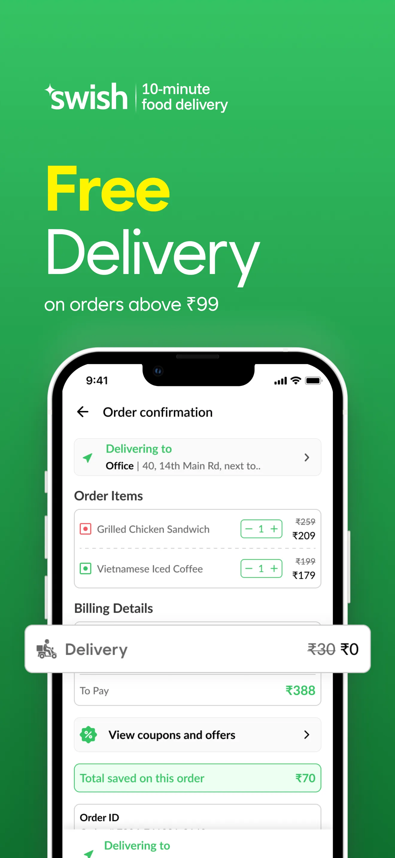 Swish: 10-Min Food Delivery | Indus Appstore | Screenshot