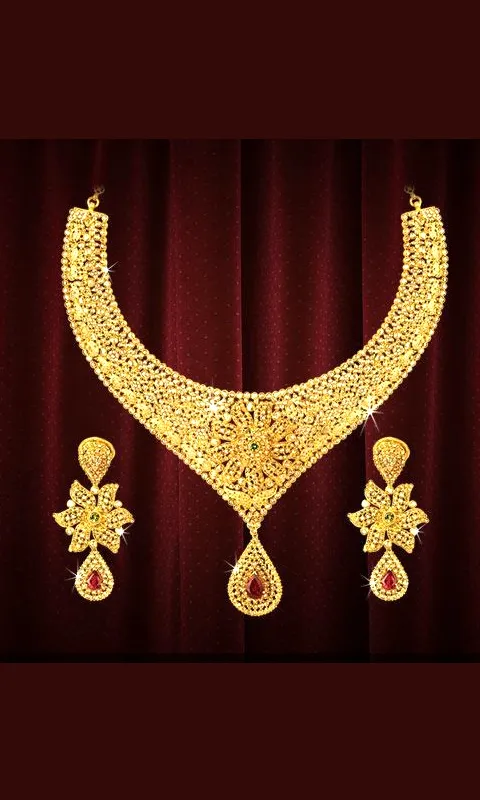 Gold Haram Necklace Collection | Indus Appstore | Screenshot