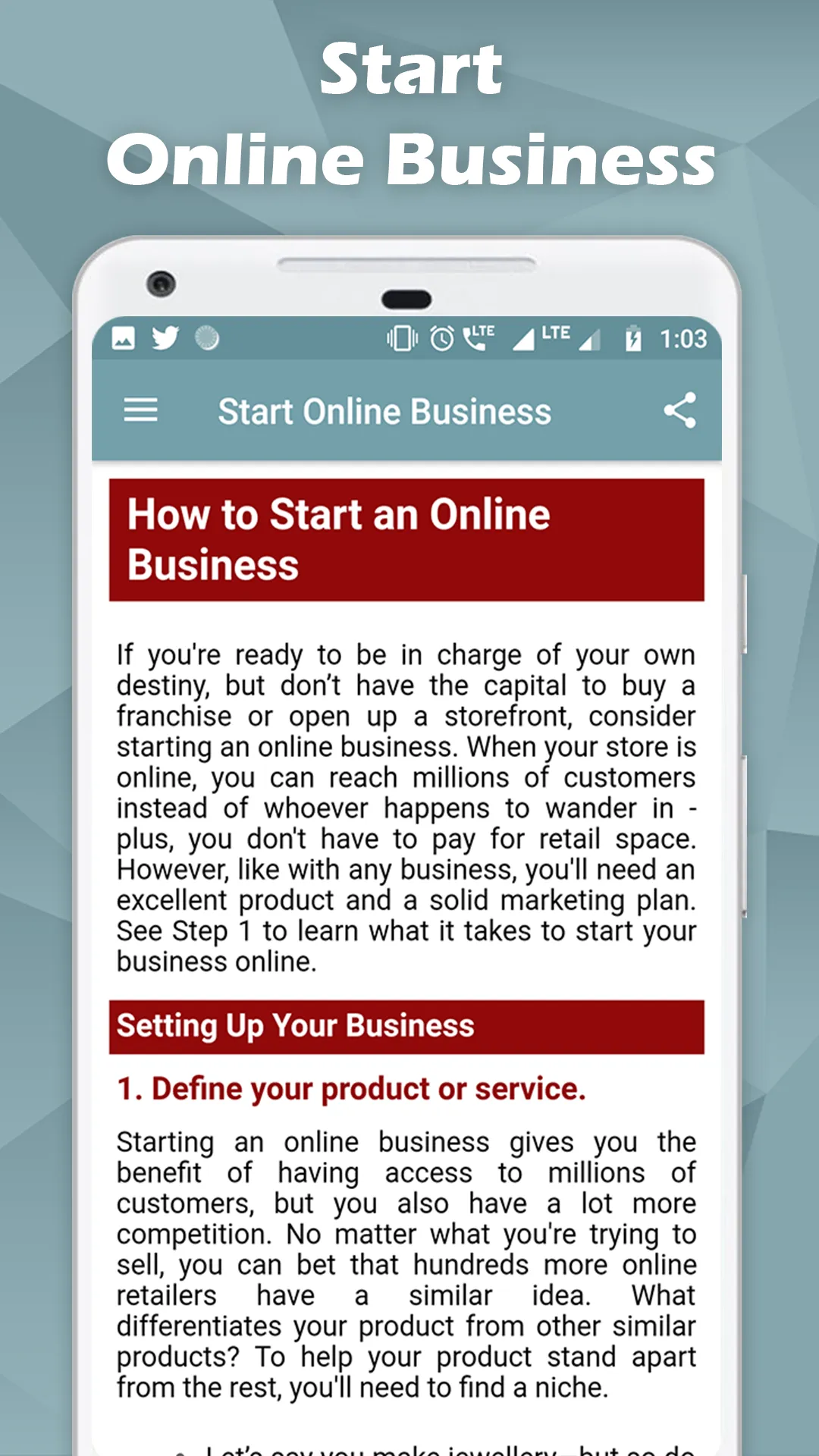 Start Online Business Tips | Indus Appstore | Screenshot