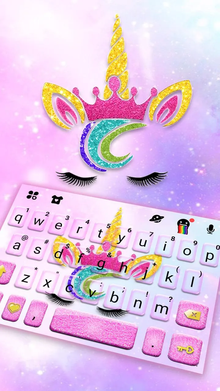 Glitter Unicorn Keyboard Theme | Indus Appstore | Screenshot