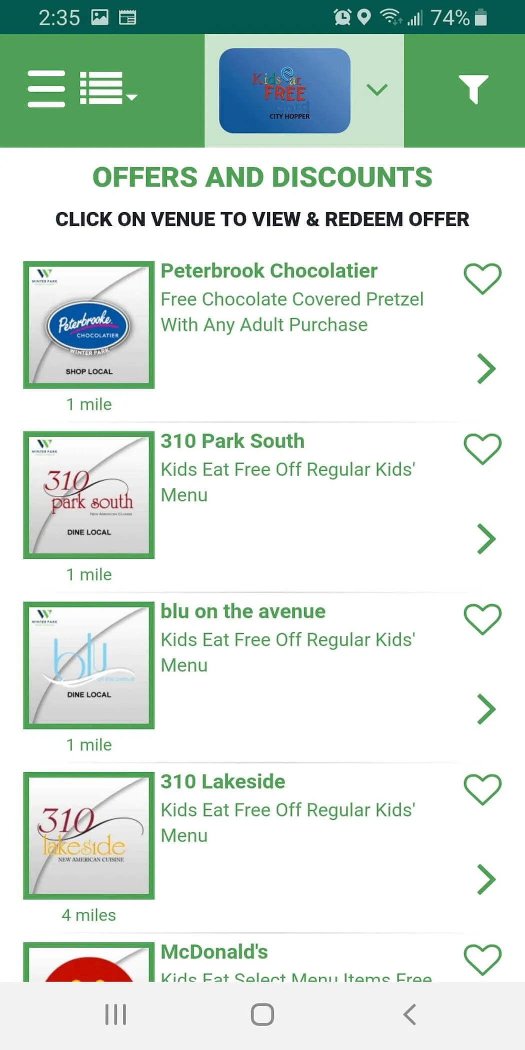 Kids Eat Free Card | Indus Appstore | Screenshot