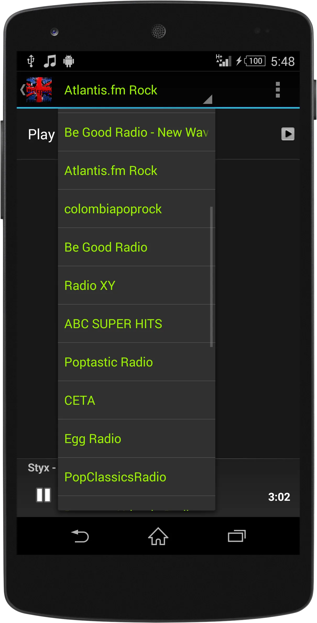 BritPop Music RADIO | Indus Appstore | Screenshot