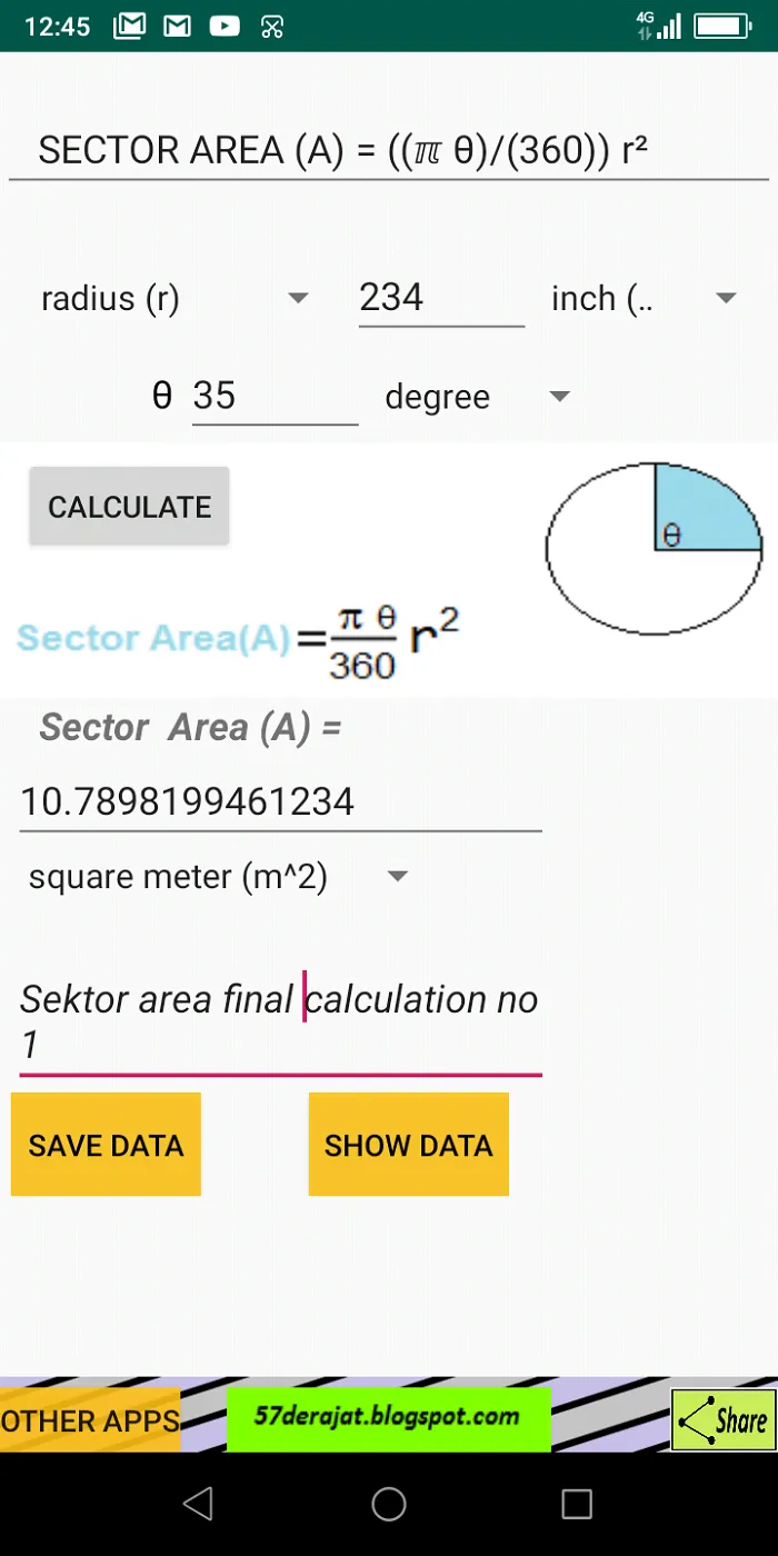 Circle Calculator | Indus Appstore | Screenshot