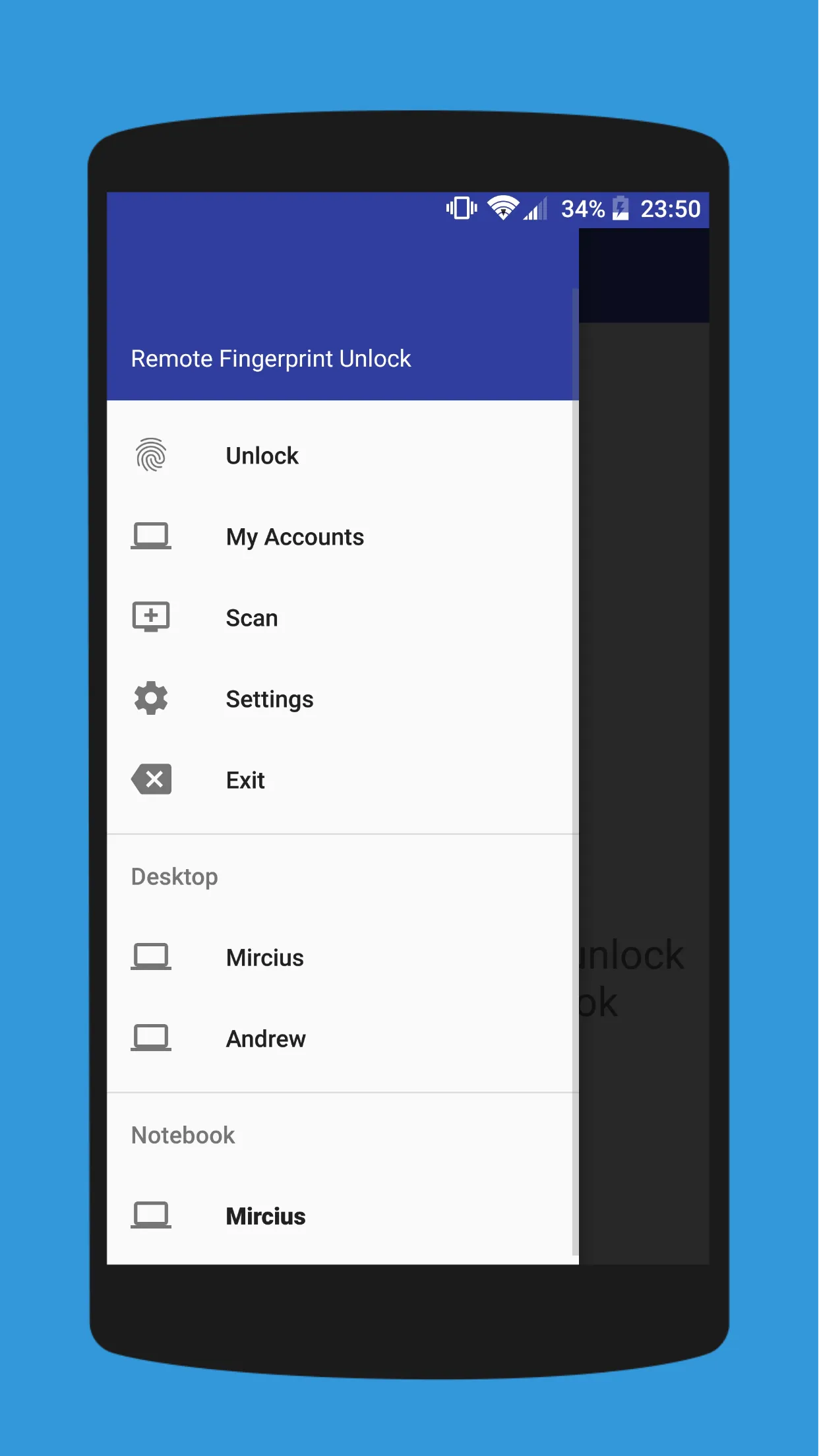 Remote Fingerprint Unlock | Indus Appstore | Screenshot