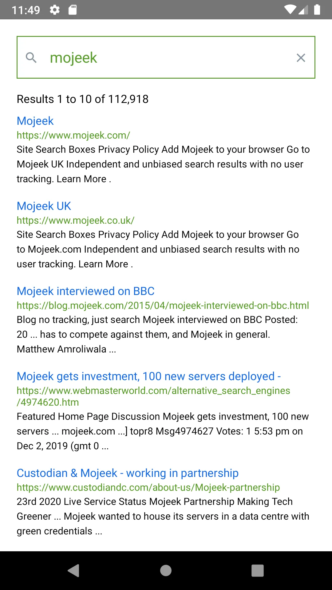 Mojeek | Indus Appstore | Screenshot