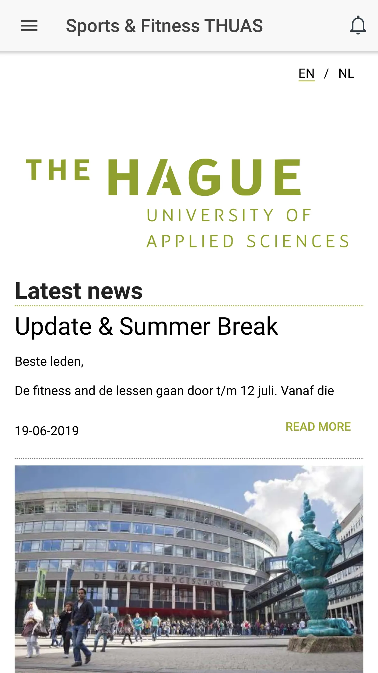 Sports & Fitness The Hague Uni | Indus Appstore | Screenshot