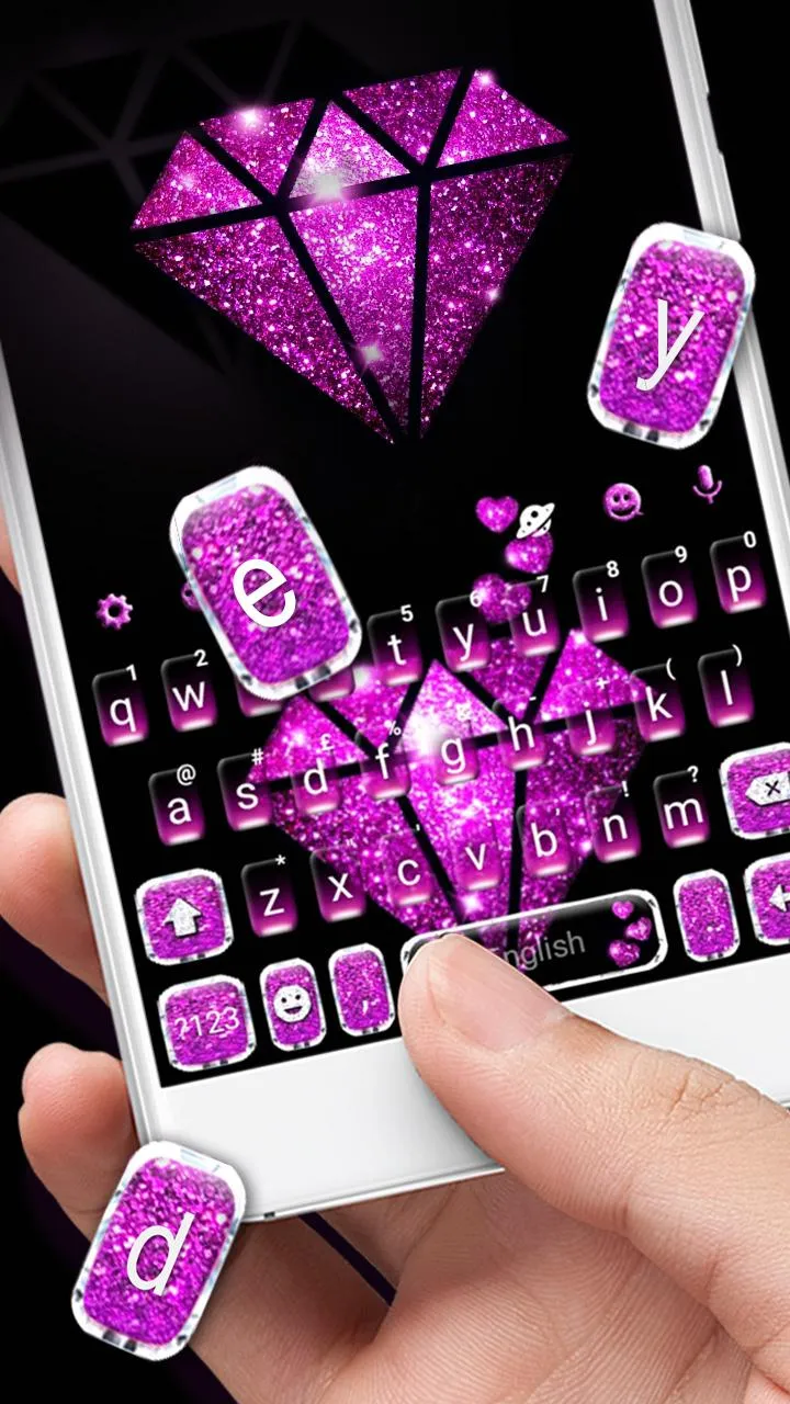 Purple Shiny Diamond Keyboard  | Indus Appstore | Screenshot