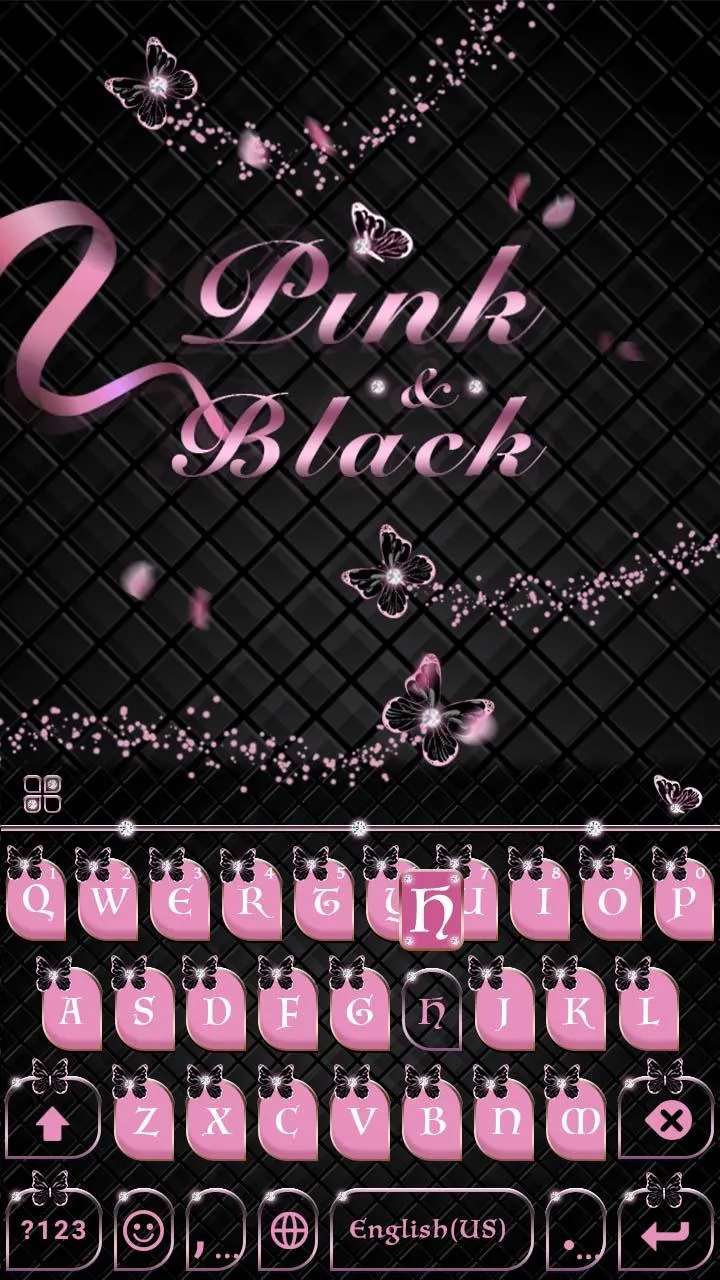 Pink Black Keyboard Theme | Indus Appstore | Screenshot