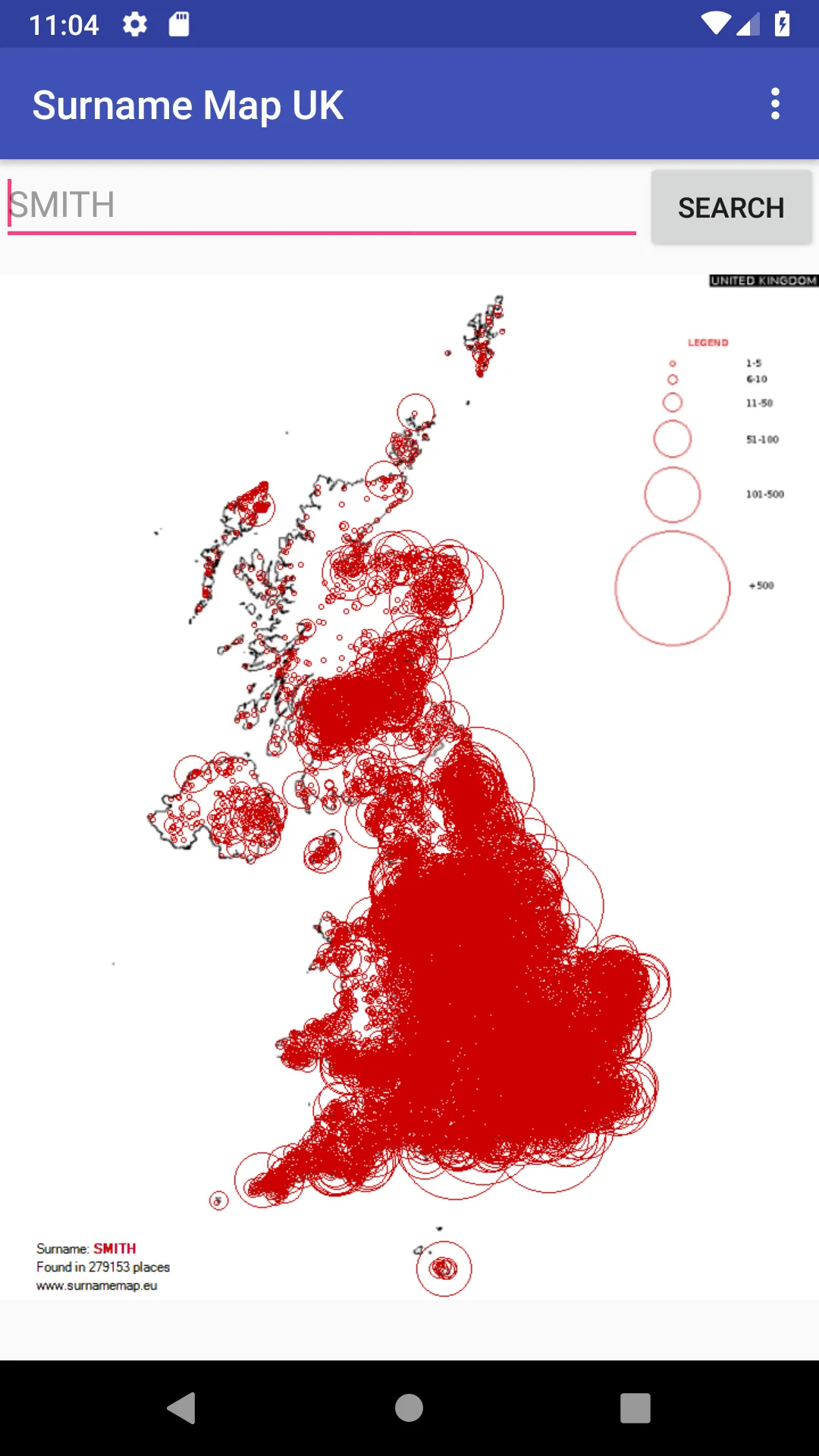 Surname Map UK | Indus Appstore | Screenshot