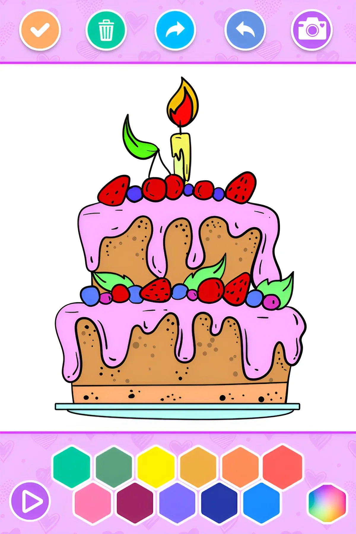 Birthday Cake Coloring Book | Indus Appstore | Screenshot