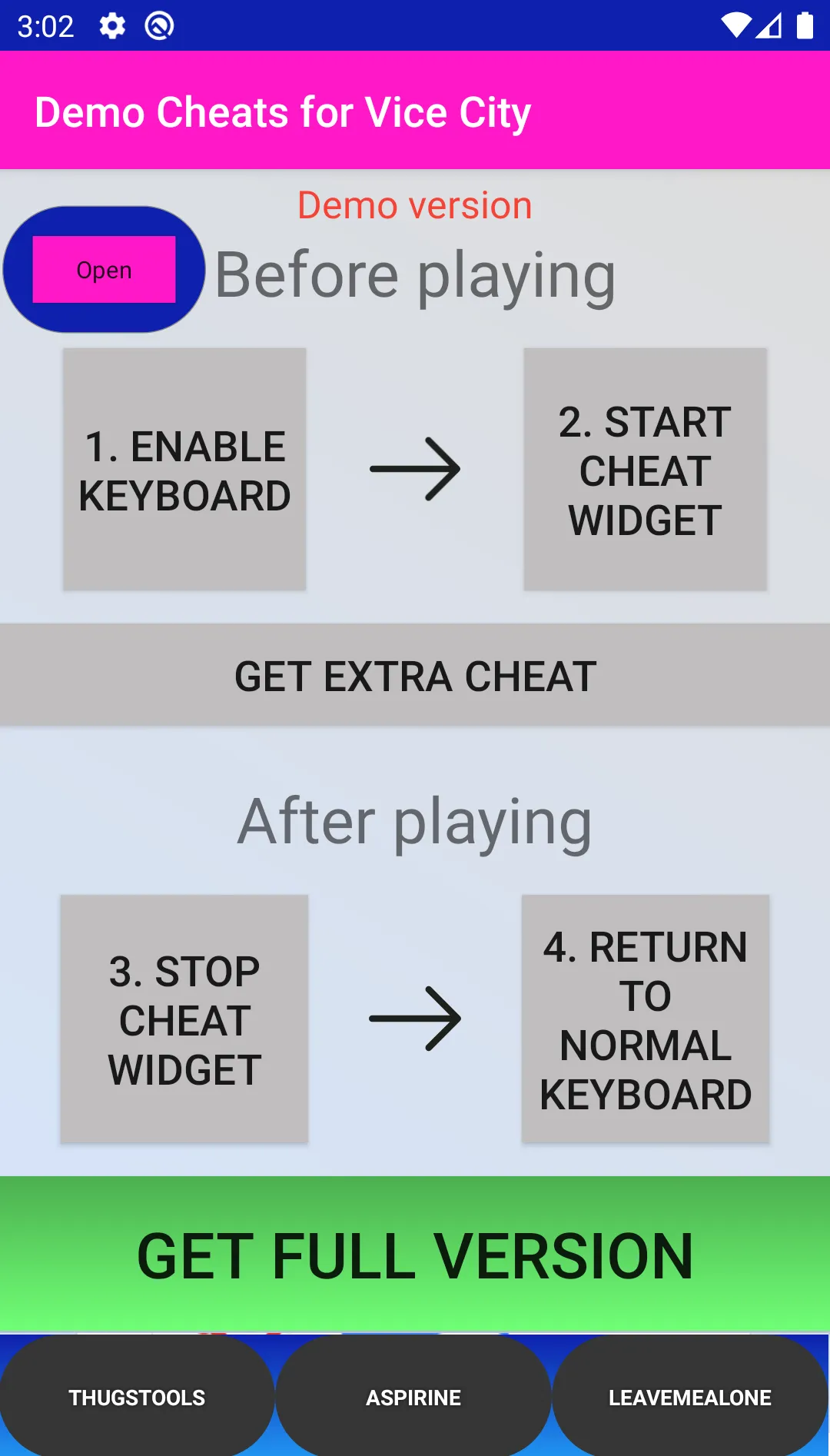 Cheats Keyboard Demo for Vice  | Indus Appstore | Screenshot