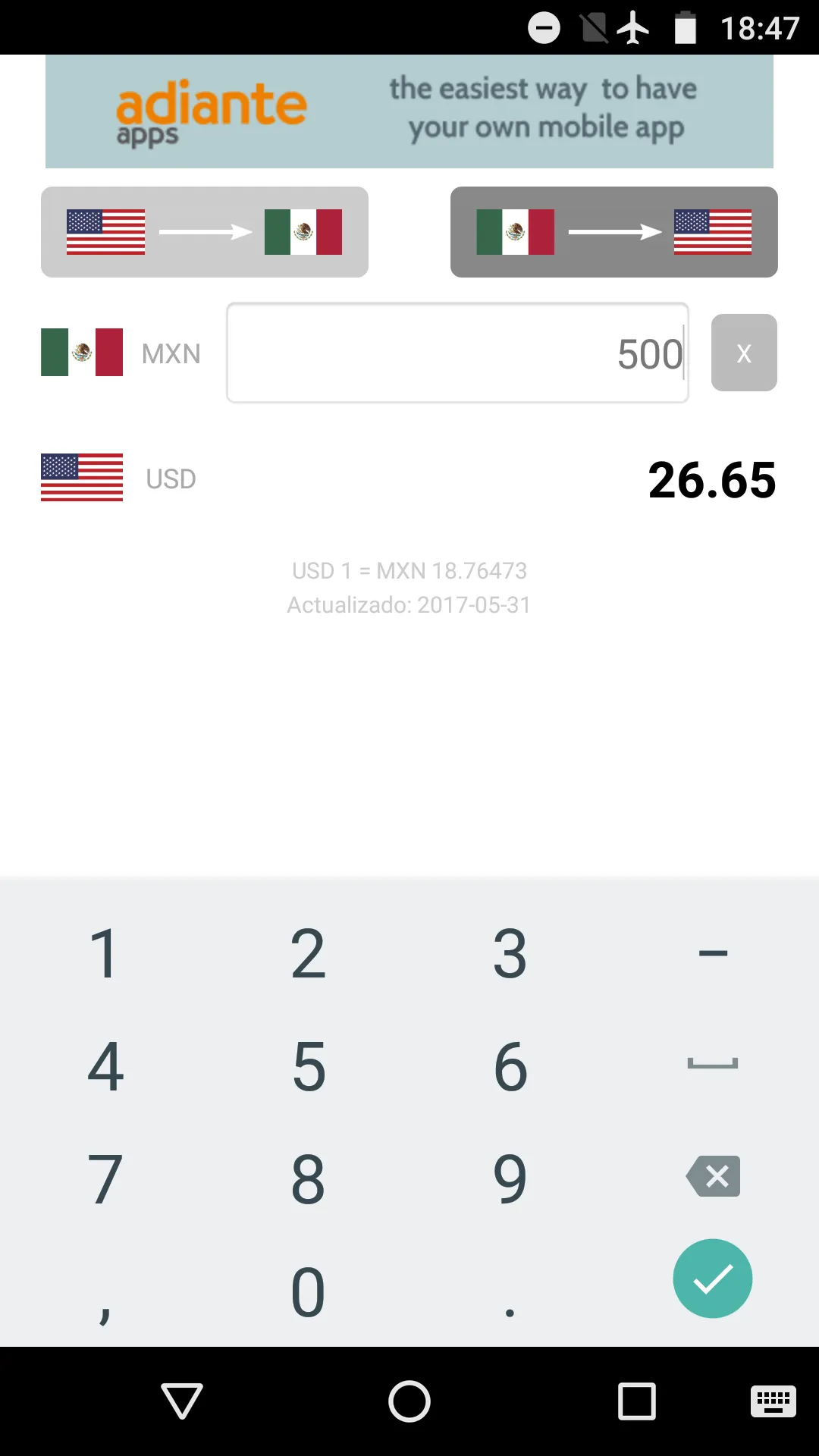 US Dollar to Mexican Peso | Indus Appstore | Screenshot