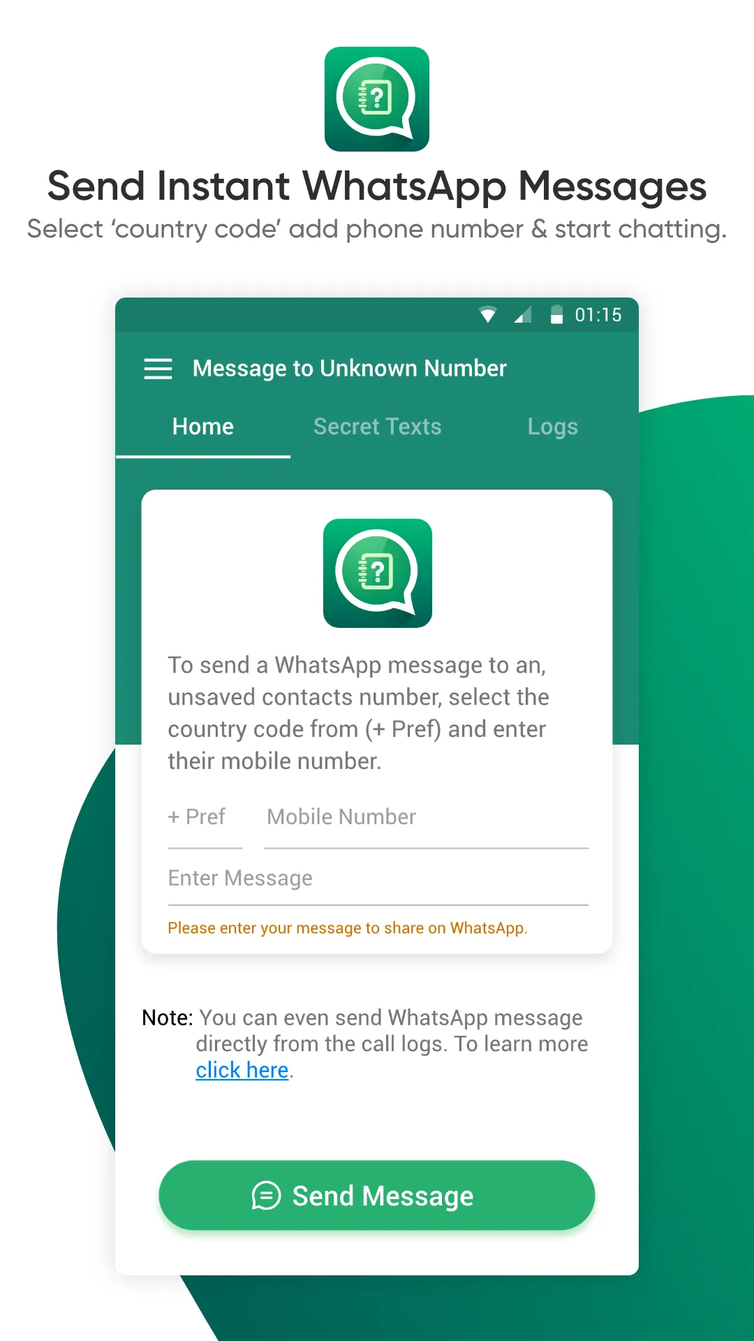 Message To Unknown Number | Indus Appstore | Screenshot