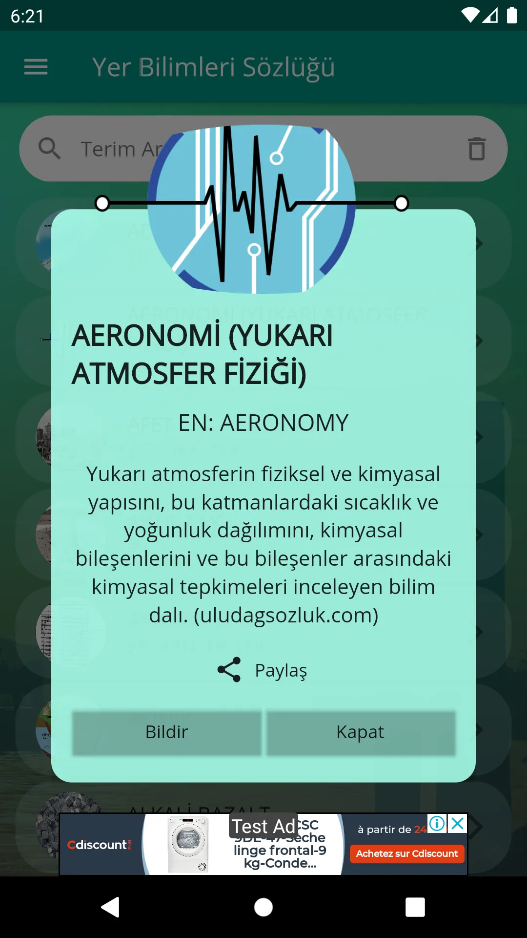 AVSENG Yer Bilimleri Sözlüğü | Indus Appstore | Screenshot