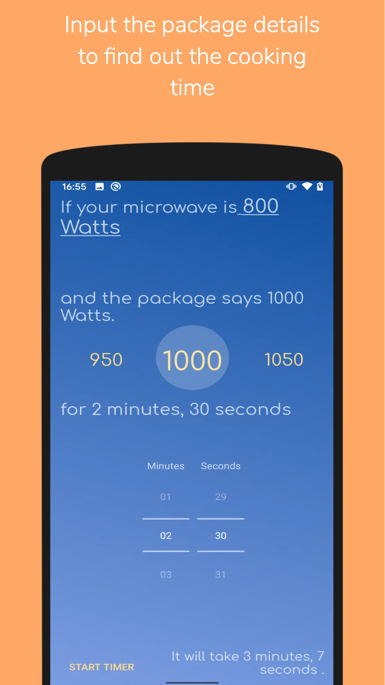 Watt Time - Microwave time con | Indus Appstore | Screenshot