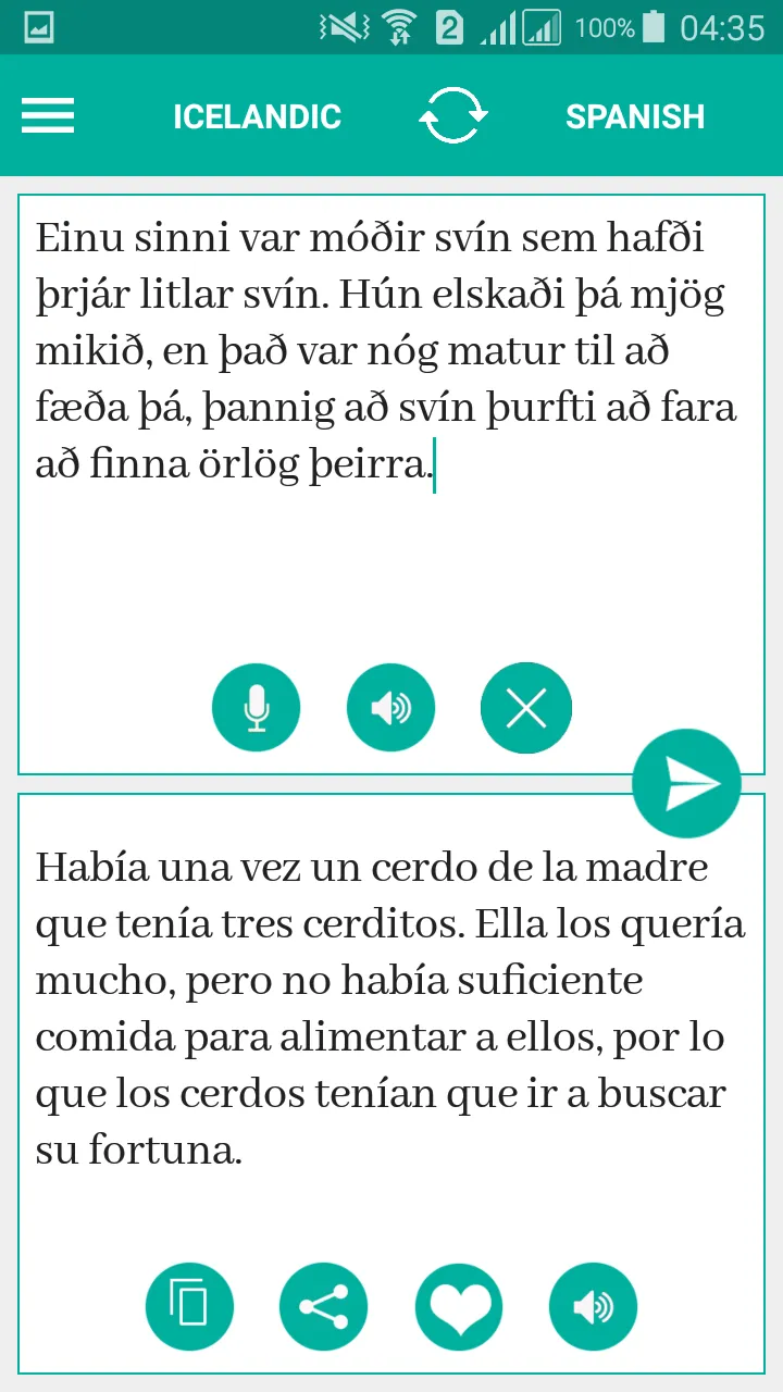 Icelandic Spanish Translator | Indus Appstore | Screenshot