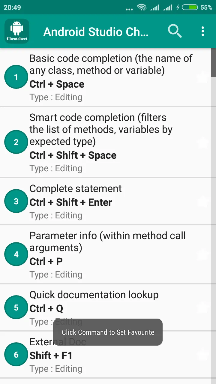 Cheatsheet For Android Studio | Indus Appstore | Screenshot