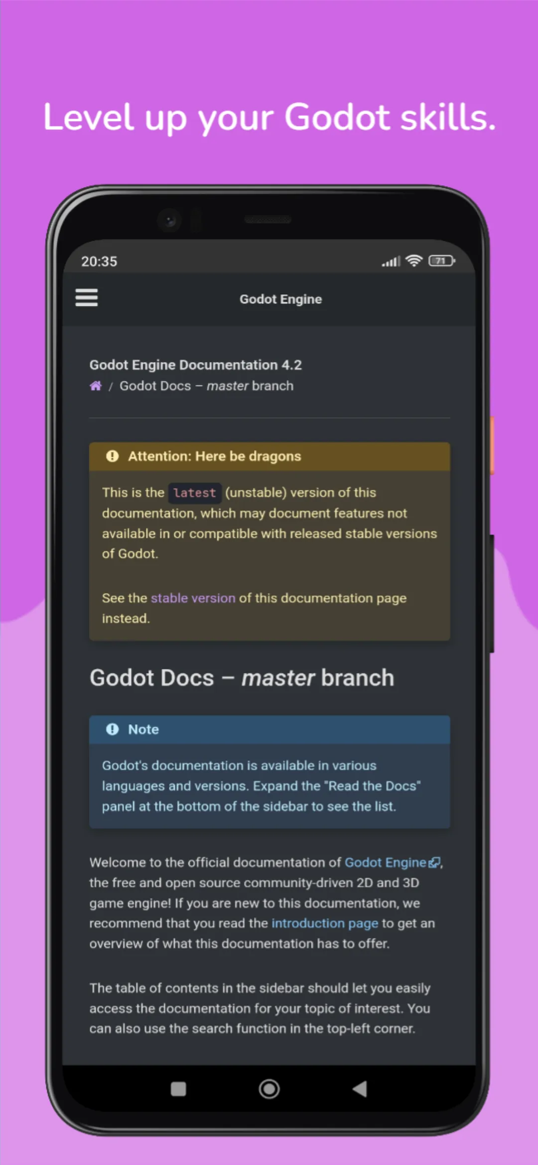 Godot Docs | Indus Appstore | Screenshot