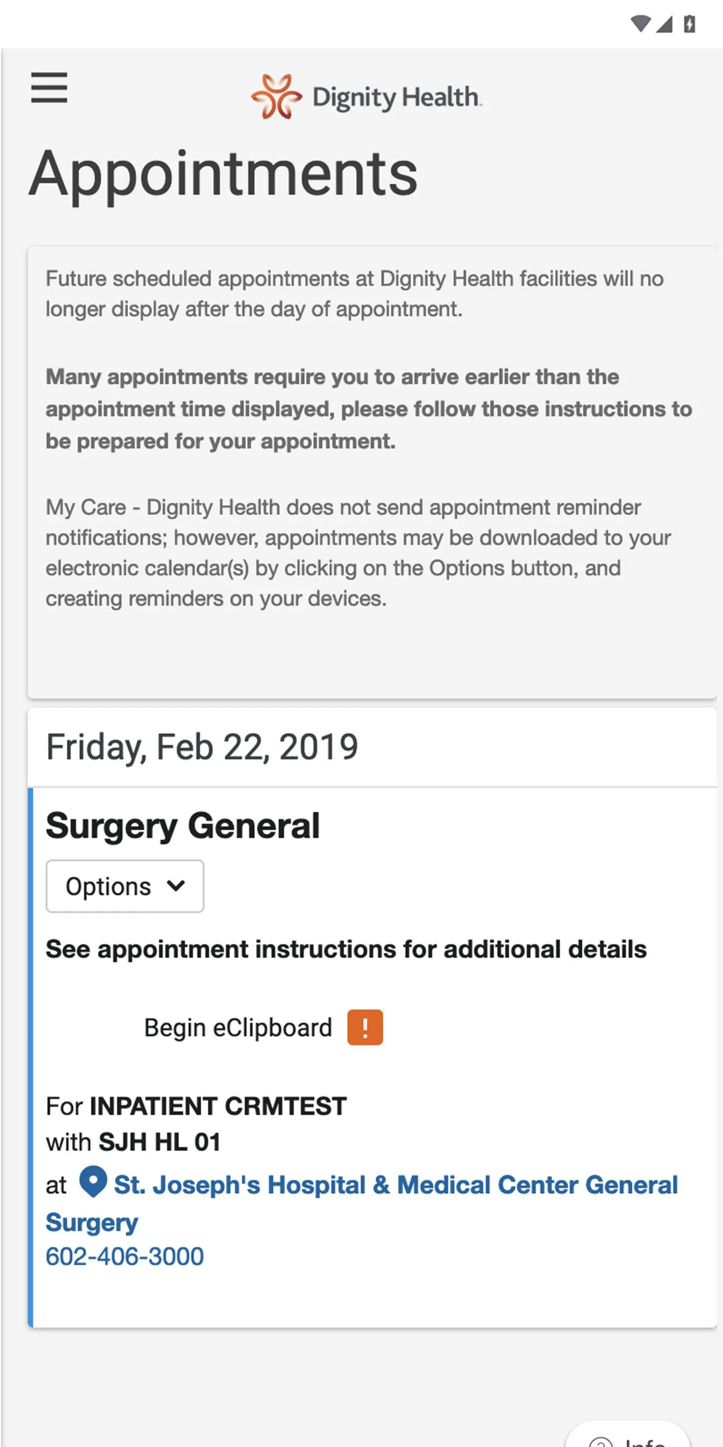 my portal. by Dignity Health | Indus Appstore | Screenshot