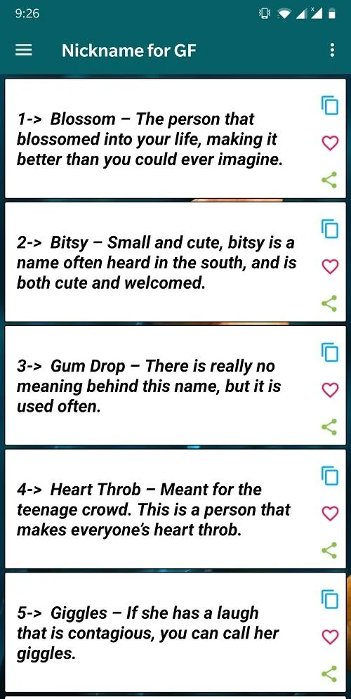 Cute Nicknames for girlfriend | Indus Appstore | Screenshot