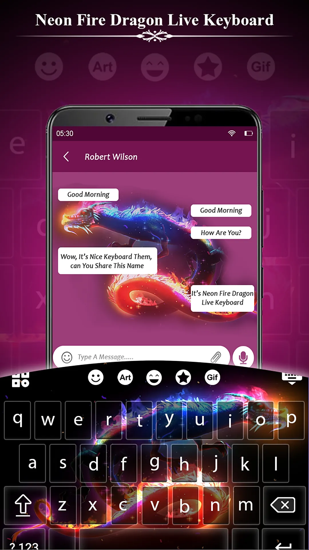 Neon Fire Dragon Live Keyboard | Indus Appstore | Screenshot