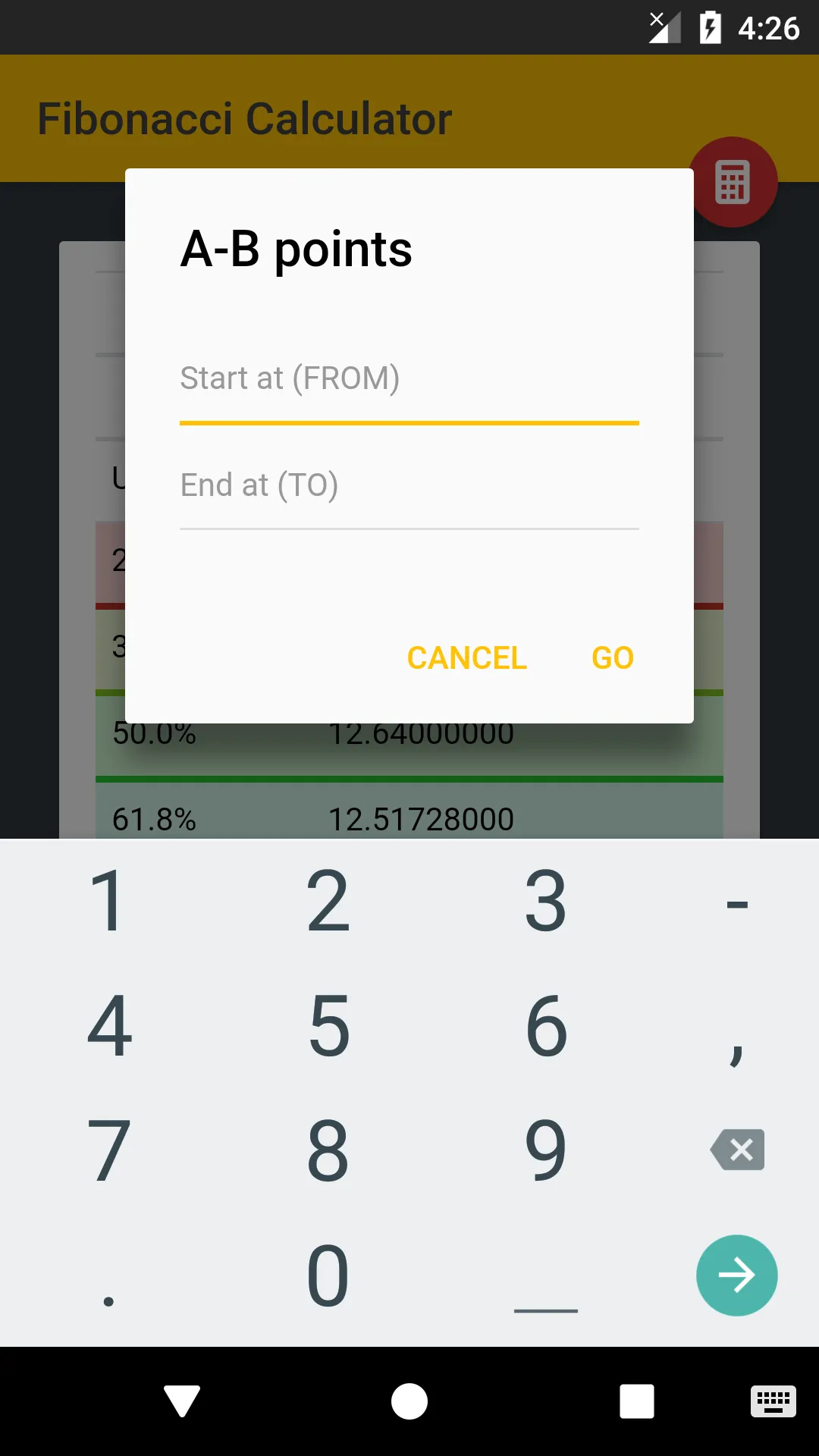 Fibonacci Calculator Retraceme | Indus Appstore | Screenshot