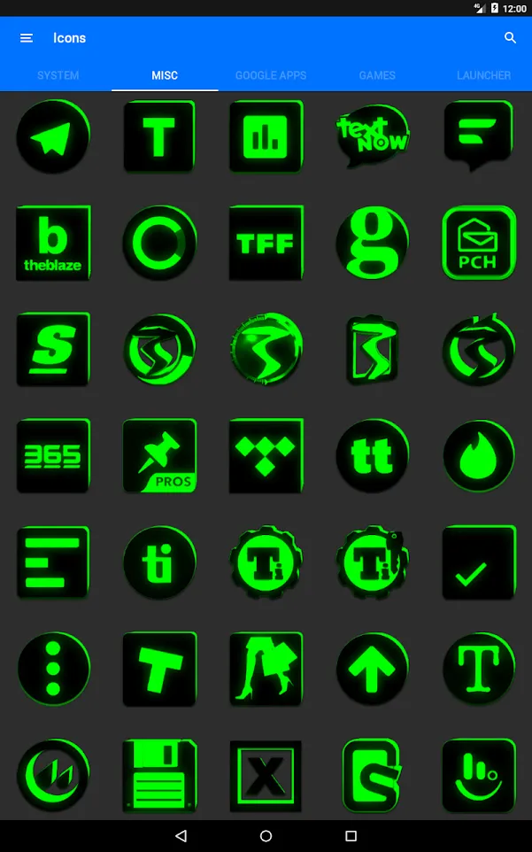 Flat Black and Green IconPack | Indus Appstore | Screenshot