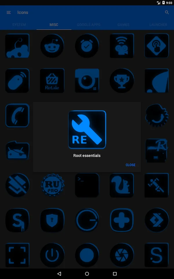 Flat Black and Blue Icon Pack | Indus Appstore | Screenshot