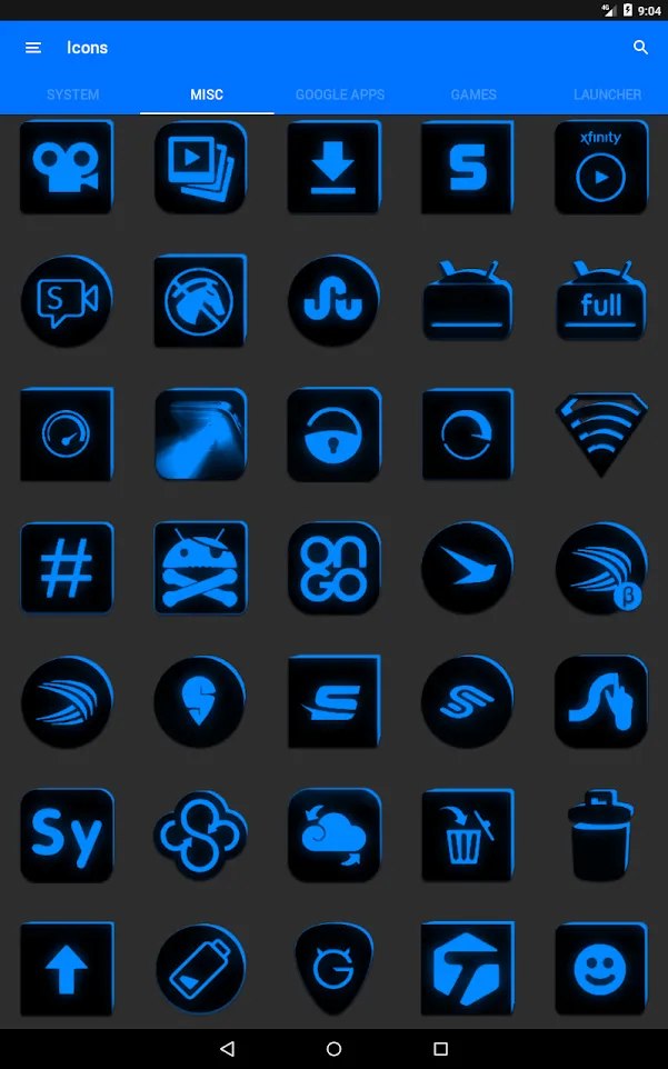 Flat Black and Blue Icon Pack | Indus Appstore | Screenshot