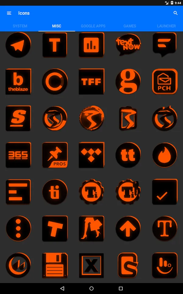 Flat Black and Orange IconPack | Indus Appstore | Screenshot